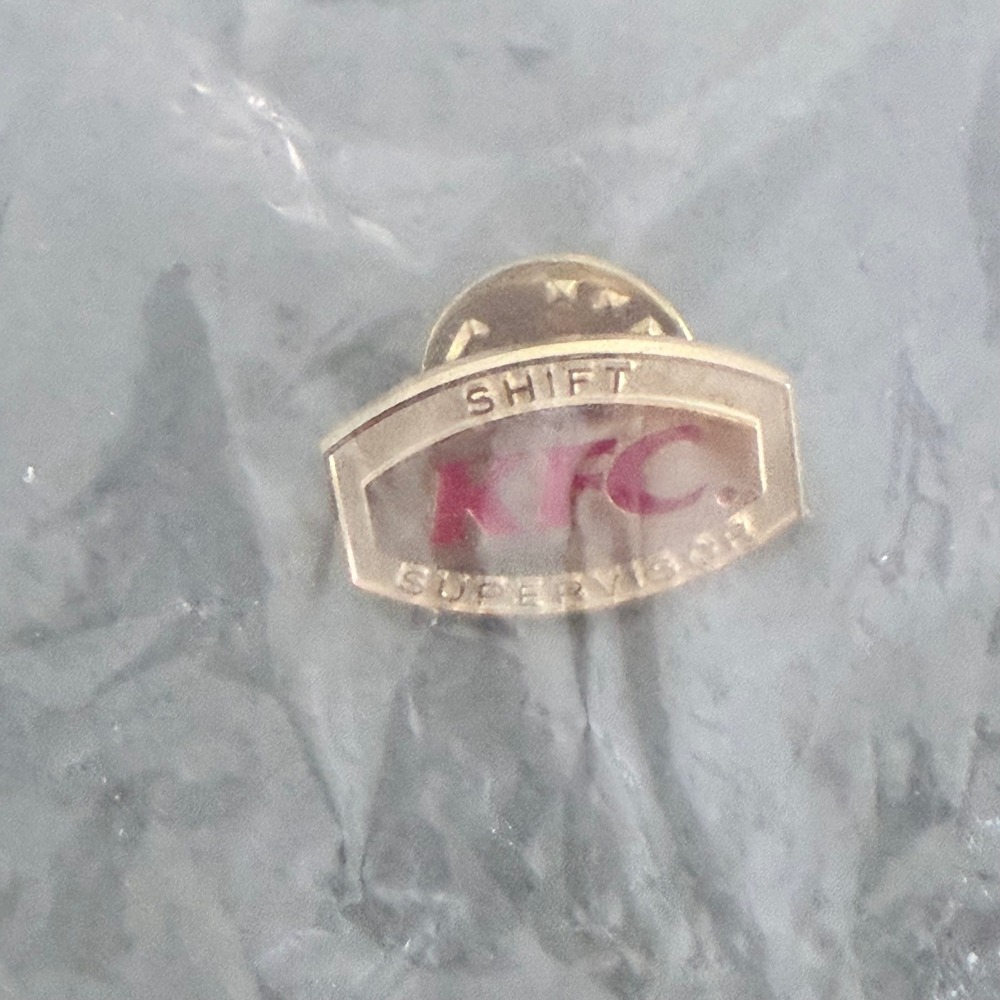 Vintage KFC Shift Supervisor Lapel Pin Gold Tone Kentucky Fried Chicken USA Made